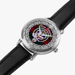 Scottish Tennant Clan Tartan Crest Badge Silver Automatic Watch Size 46mm