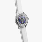 Scottish Hunter Clan Tartan Crest Badge Silver Automatic Watch Size 46mm