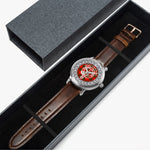 Scottish Cameron Clan Tartan Crest Badge Silver Automatic Watch Size 46mm
