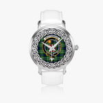 Spottiswood Scottish Clan Tartan Crest Badge Silver Automatic Watch Size 46mm