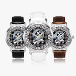 Moffat Scottish Clan Tartan Crest Badge Silver Automatic Watch Size 46mm