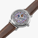 Boswell Scottish Clan Tartan Crest Badge Silver Automatic Watch Size 46mm