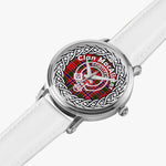MacAlister Scottish Clan Tartan Crest Badge Old Silver Automatic Watch Size 46mm
