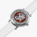 Hepburn Scottish Clan Tartan Crest Badge Silver Automatic Watch Size 46mm