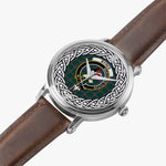 Byres Scottish Clan Tartan Crest Badge Silver Automatic Watch Size 46mm