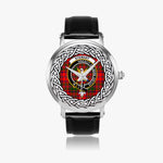 Stewart (High Stewards) Scottish Clan Tartan Crest Badge Silver Automatic Watch Size 46mm
