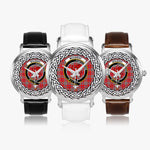 Moubray Scottish Clan Tartan Crest Badge Silver Automatic Watch Size 46mm