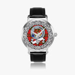 Hay Scottish Clan Tartan Crest Badge Silver Automatic Watch Size 46mm