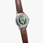 Maclean Scottish Clan Tartan Crest Badge Old Silver Automatic Watch Size 46mm