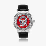 Ross Scottish Clan Tartan Crest Badge Silver Automatic Watch Size 46mm