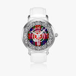 Scottish Fraser of Lovat Clan Tartan Crest Badge Silver Automatic Watch Size 46mm