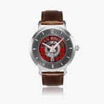Clan Brodie Crest & Tartan Knot Sterling Silver Unisex Automatic Watch (Silver) Size 46mm