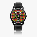 Scottish Buchanan Modern 2 Watch Tartan Crest Leather Strap Classic Plaid Watch