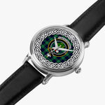Scottish Abercrombie Scottish Clan Tartan Crest Badge Silver Automatic Watch Size 46mm