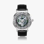 Scottish Kennedy Clan Tartan Crest Badge Silver Automatic Watch Size 46mm