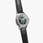 Scottish MacKenzie Clan Tartan Crest Badge Silver Automatic Watch Size 46mm