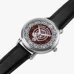 Scottish Ainslie Clan Tartan Crest Badge Silver Automatic Watch Size 46mm