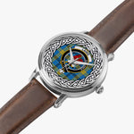 Laing Scottish Clan Tartan Crest Badge Silver Automatic Watch Size 46mm