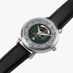 Byres Scottish Clan Tartan Crest Badge Silver Automatic Watch Size 46mm