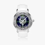 Landers Scottish Clan Tartan Crest Badge Silver Automatic Watch Size 46mm