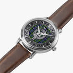 Clan MacNeill of Gigha Crest & Tartan Knot Sterling Silver Unisex Automatic Watch (Silver) Size 46mm