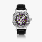 Scottish Carnegie Clan Tartan Crest Badge Silver Automatic Watch Size 46mm