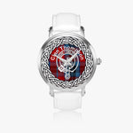 Thompson Scottish Clan Tartan Crest Badge Silver Automatic Watch Size 46mm
