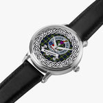Fergusson Scottish Clan Tartan Crest Badge Silver Automatic Watch Size 46mm