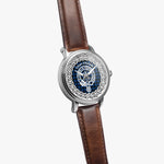 Home Scot Clan Tartan Crest Badge Silver Automatic Watch Size 46mm