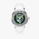 Scottish Henderson Clan Tartan Crest Badge Silver Automatic Watch Size 46mm