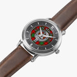 Clan MacPhail Crest & Tartan Knot Sterling Silver Unisex Automatic Watch (Silver) Size 46mm