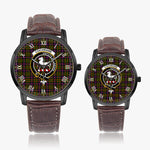 Scottish Cochrane Family Crest Quartz Watch With Leather Strap - Tartan Watch Instafamous Quartz Leather Strap Plaid Watch