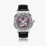 Crawford Scottish Clan Tartan Crest Badge Silver Automatic Watch Size 46mm
