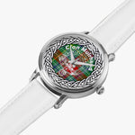 Scottish Muirhead Clan Tartan Crest Badge Silver Automatic Watch Size 46mm