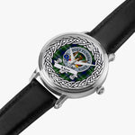 Mow Scottish Clan Tartan Crest Badge Silver Automatic Watch Size 46mm