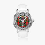 Dalzell Scottish Clan Tartan Crest Badge Silver Automatic Watch Size 46mm