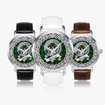 Kinnear Scottish Clan Tartan Crest Badge Silver Automatic Watch Size 46mm
