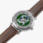 Mar Scottish Clan Tartan Crest Badge Silver Automatic Watch Size 46mm