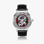 Riddell Scottish Clan Tartan Crest Badge Silver Automatic Watch Size 46mm