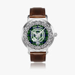 Scottish Mow Clan Tartan Crest Badge Silver Automatic Watch Size 46mm