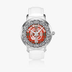 MacDowall Clan Tartan Crest Badge Silver Automatic Watch Size 46mm