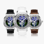 Scottish Mackie Clan Tartan Crest Badge Silver Automatic Watch Size 46mm