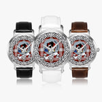 MacFie Scottish Clan Tartan Crest Badge Silver Automatic Watch Size 46mm