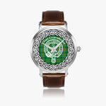 Scottish Cranstoun Clan Tartan Crest Badge Silver Automatic Watch Size 46mm