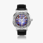 Scottish Rutherford Clan Tartan Crest Badge Silver Automatic Watch Size 46mm