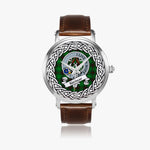 Kinnear Scottish Clan Tartan Crest Badge Silver Automatic Watch Size 46mm