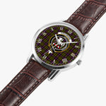 Scottish Cochrane Family Crest Quartz Watch With Leather Strap - Tartan Watch Instafamous Quartz Leather Strap Plaid Watch