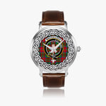 MacCulloch (McCulloch) Scottish Clan Tartan Crest Badge Silver Automatic Watch Size 46mm