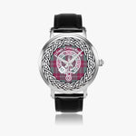 Scottish Crawford Clan Tartan Crest Badge Silver Automatic Watch Size 46mm
