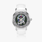 Fergusson Scottish Clan Tartan Crest Badge Silver Automatic Watch Size 46mm